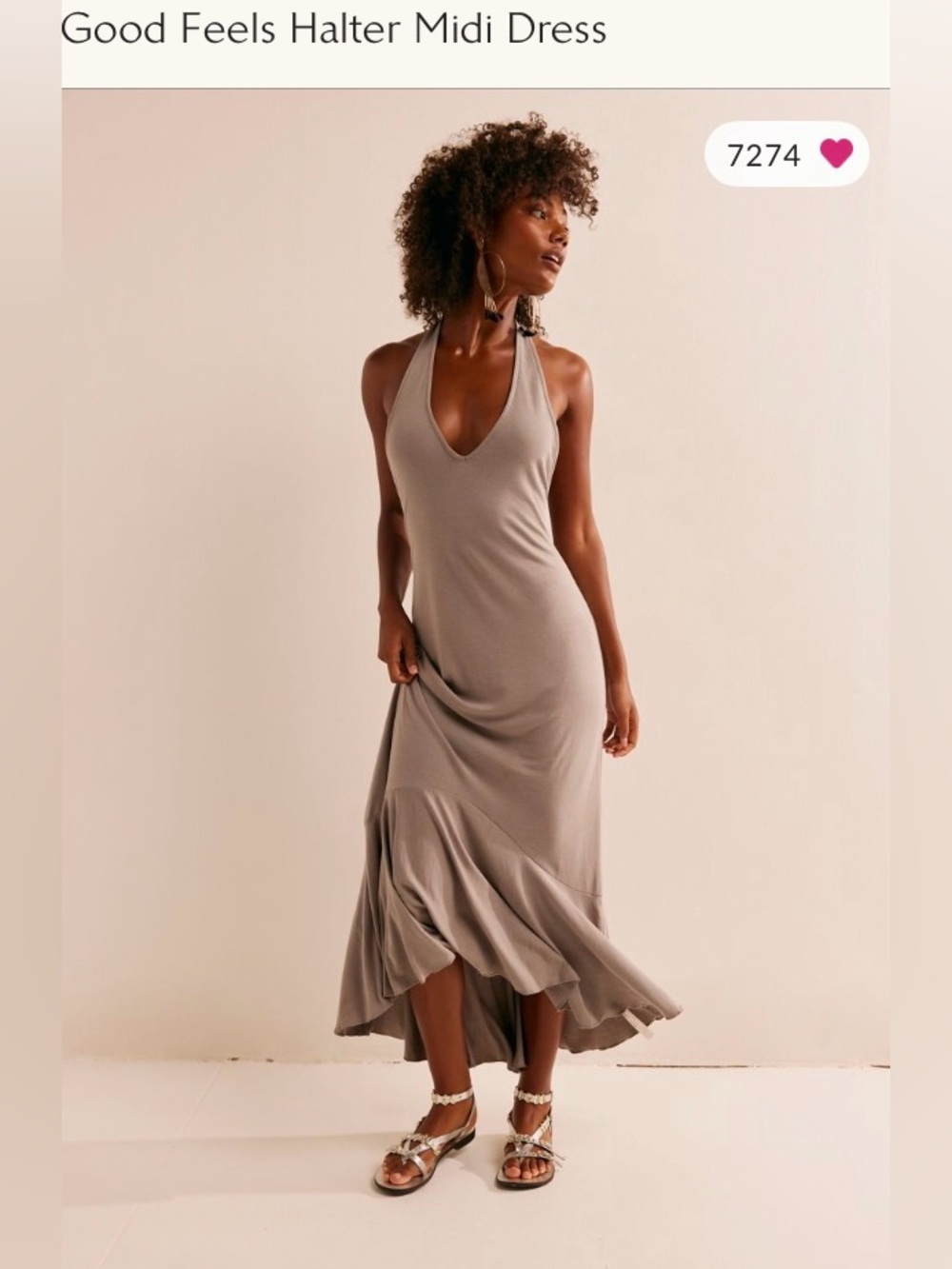 Free People free-est Collection ~ Good Feels Halter Midi Dress ~ Medium ~ NWT** - Picture 4 of 12